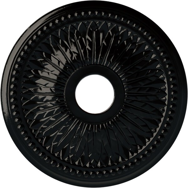 Ekena Millwork Bailey Ceiling Medallion (Fits Canopies up to 5 3/4"), 18"OD x 3 3/4"ID x 1 1/2"P, Black Pearl CM18BIBPS - main